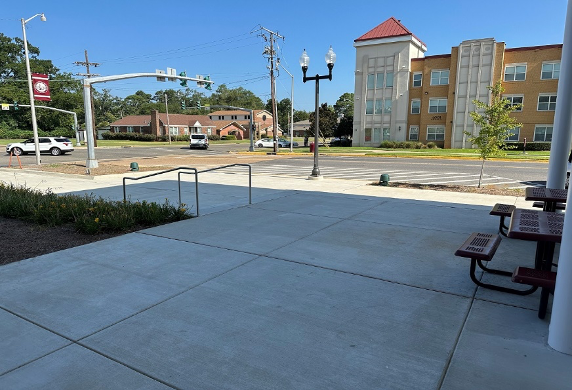 photo of chairs outside of HUB