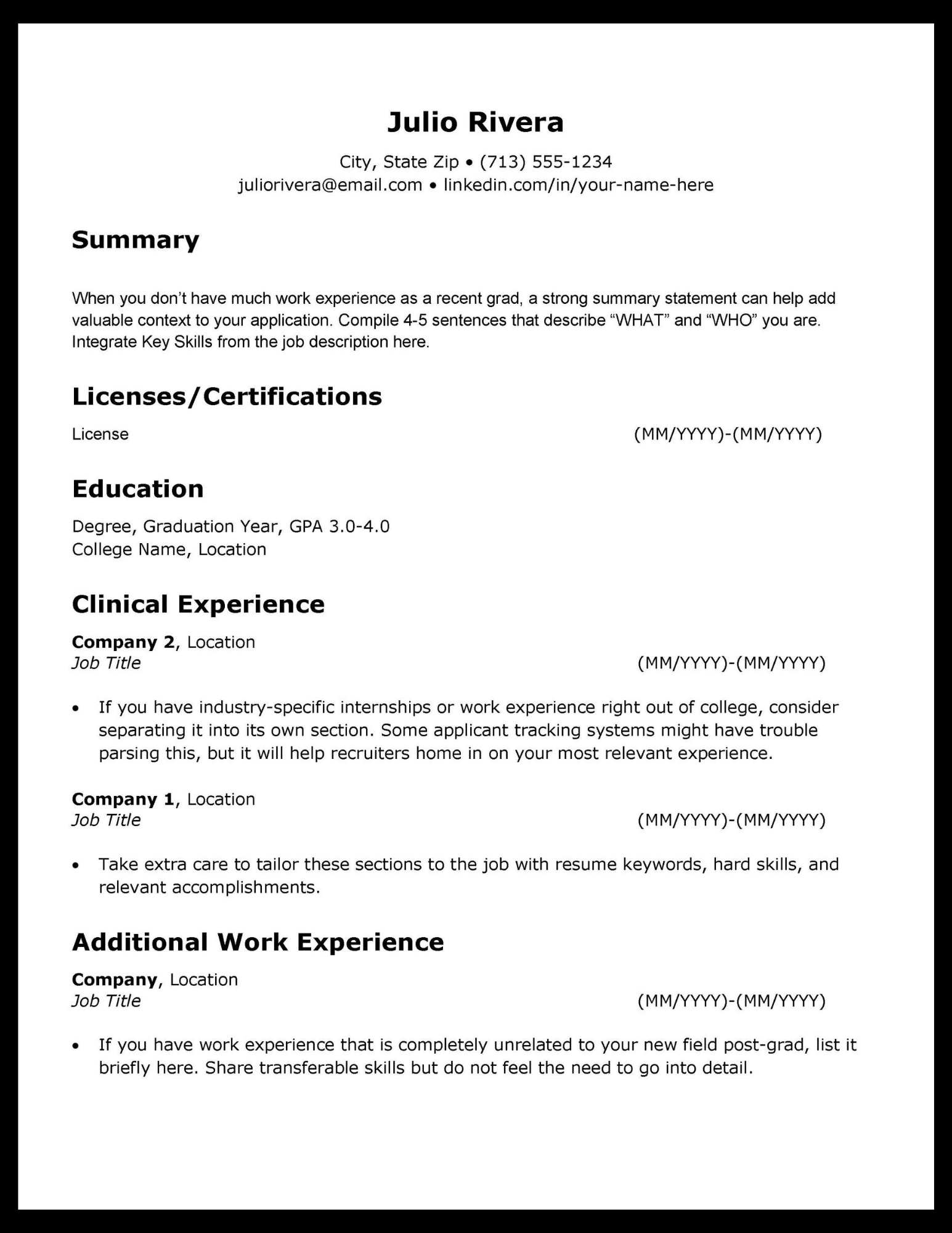 Practicum Resume