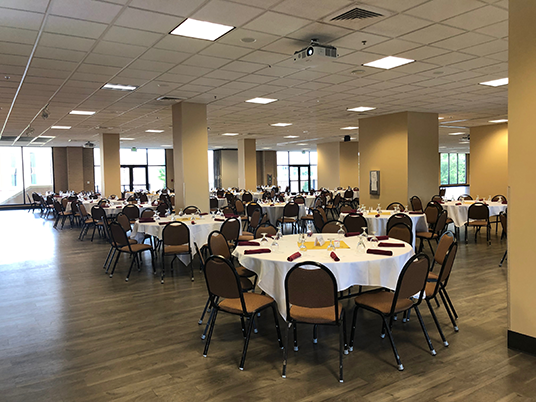 banquet style multiple table setup