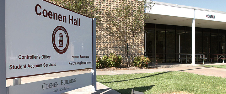 building facade and welcome sign